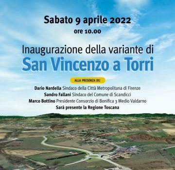 Locandina dell'inaugurazione variante di San Vincenzo a Torri