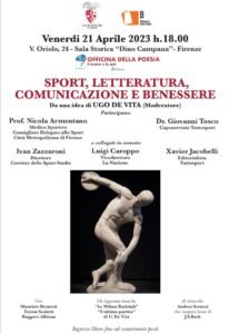 Locandina incontro Biblioteca Oblate - Sport, Letteratura, Comunicazione e Benessere