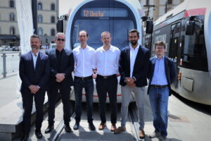 Mobilità urbana intelligente arriva il tram Elastic - sx F. Casini L. Rucher G. Gumbo J.L. Laugaa E. Quinones J. Assfalg - foto-Antonello Serino - Met Ufficio Stampa