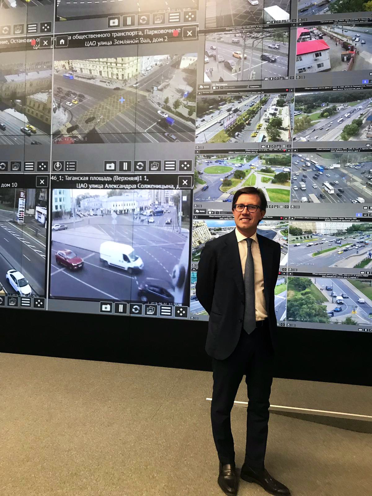 Il Sindaco Dario Nardella a Mosca nella Sala di controllo del traffico