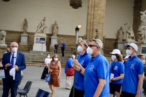 Olimpiadi metropolitane - La fiaccola arriva in Piazza della Signoria