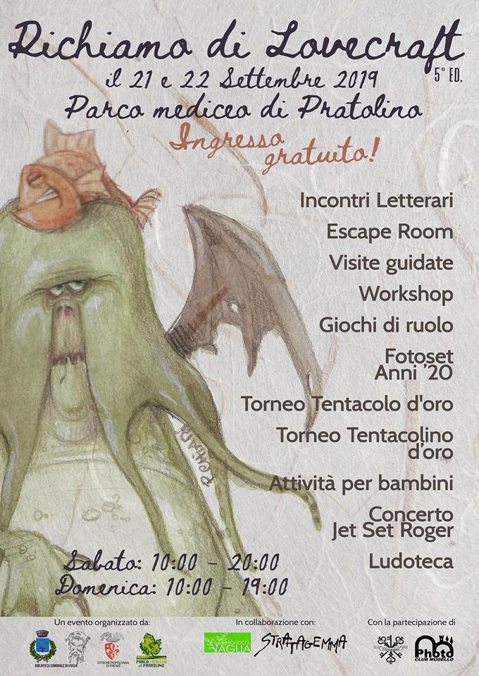 La locandina dell'evento dedicato a Lovecraft