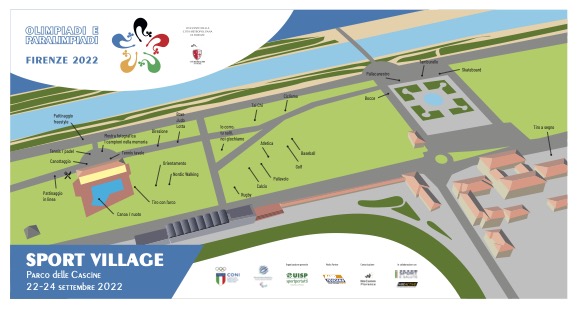 Mappa dello 'Sport Village' alle Cascine