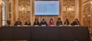 Tavolo dei relatori durante la presentazione Bilancio di genere