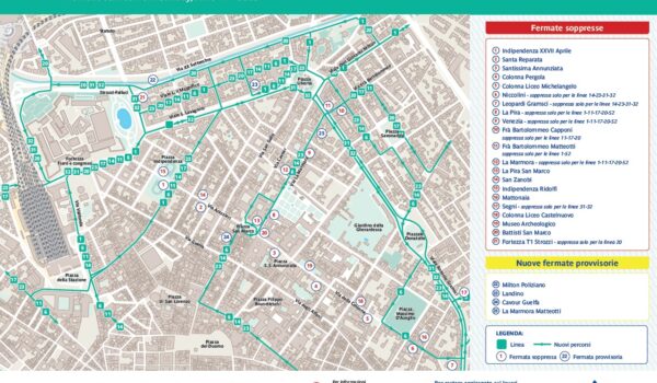 Tramvia Firenze, mappa lavori