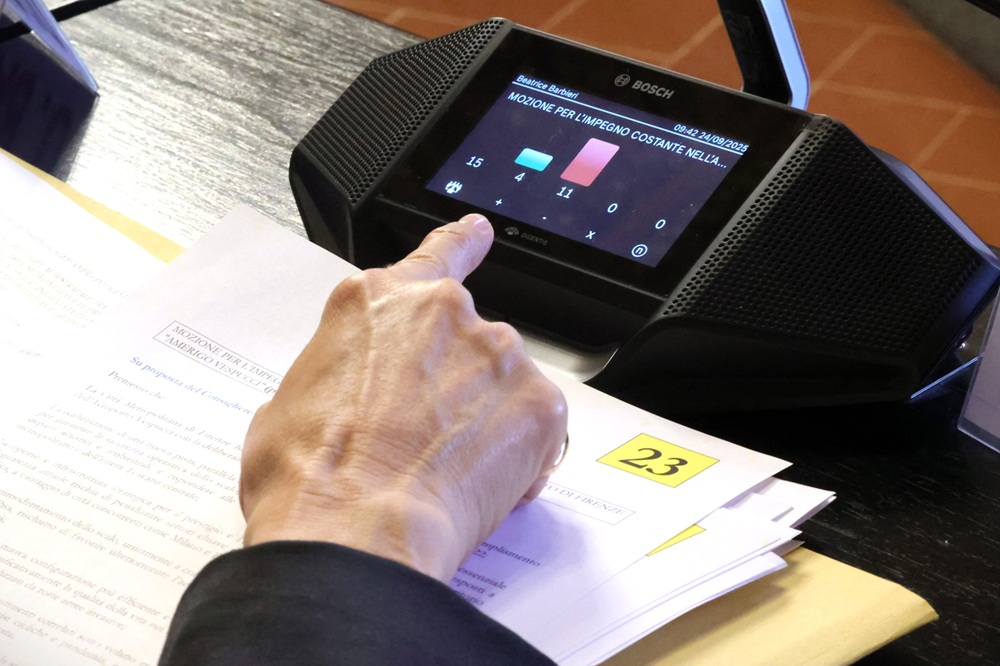 Un momento della votazione