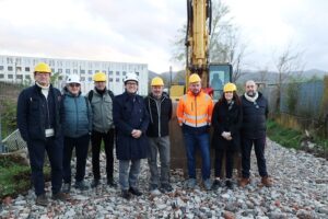 Gruppo di lavoro in visita al cantiere del Chino Chini a Borgo San Lorenzo