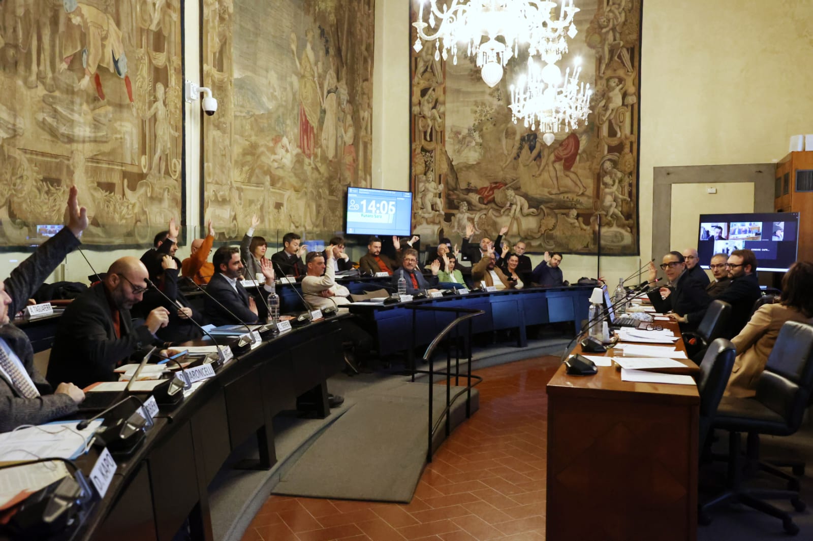 sala 4 stagioni durante l'operazione di voto al consiglio metropolitano del 10.12.25