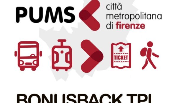 locandina con scritta rossa e nera PUMS bonusback tpl studenti