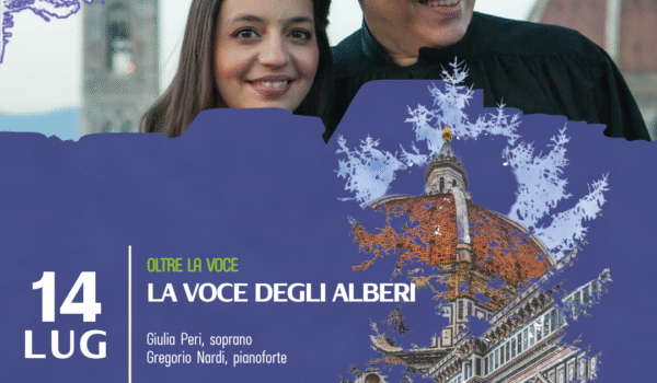locandina concerto a palazzo medici riccardi lunedì 14 luglio con Giulia Peri (Soprano) e Gregorio Nardi (Pianoforte)