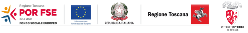 Loghi POR FSE, Unione Europea Repubblica Italuiana, Regione Toscana, Città Metropolitana di Firenze